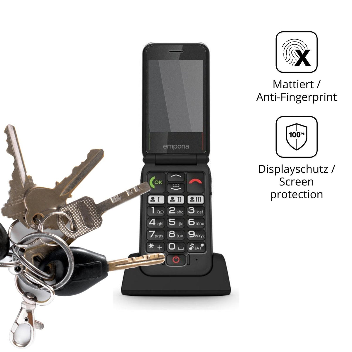 Blickschutzfolie für Emporia Joy LTE matt Schutzfolie Privacy