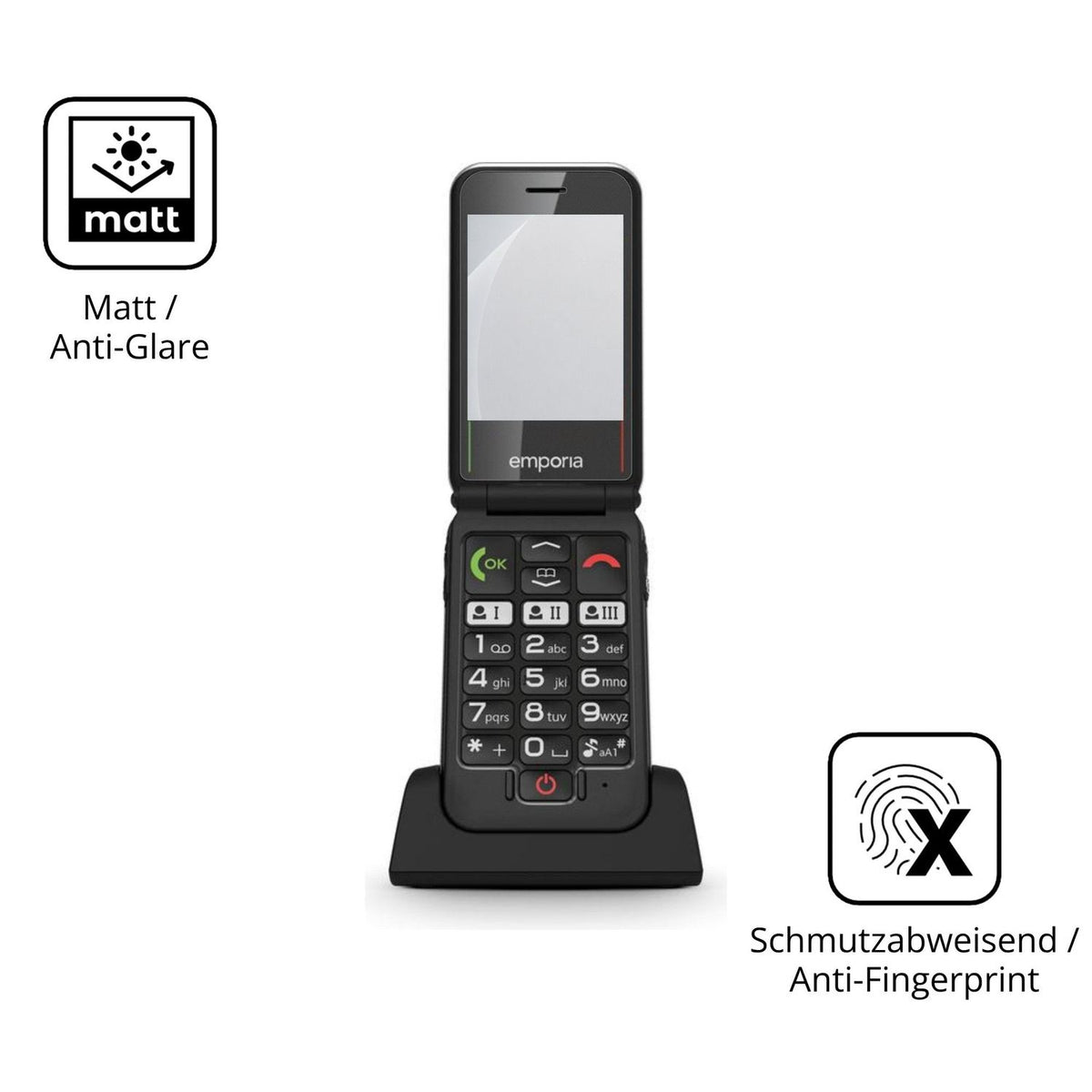2x 9H Schutzfolie matt für Emporia Joy LTE Panzerfolie