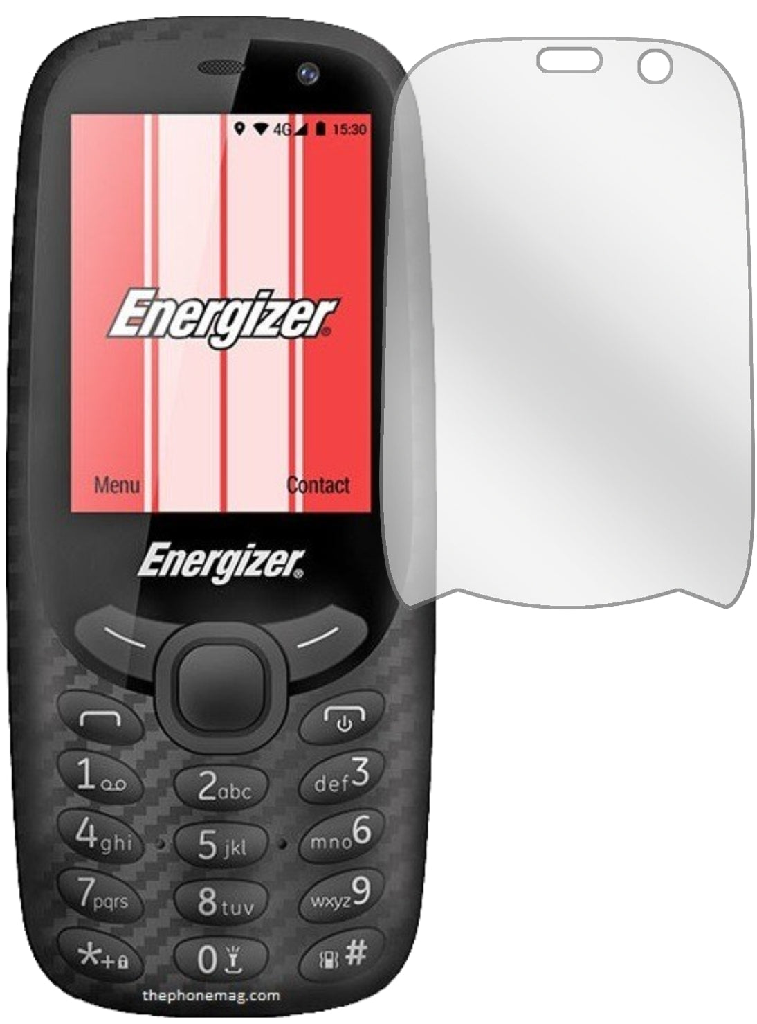 EnergizerE241S mit aufgebrachter dipos Displayschutzfolie, glasklare Darstellung ohne Einschränkungen