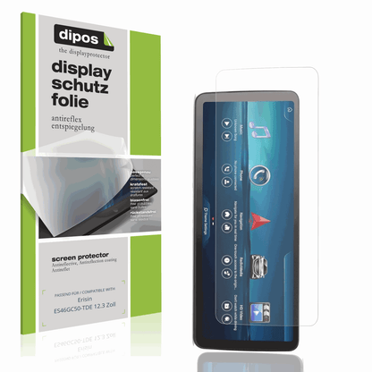Matte Displayschutzfolie von dipos passend für Erisin ES46GC50-TDE 12.3 Zoll, präziser Zuschnitt und blasenfrei montiert