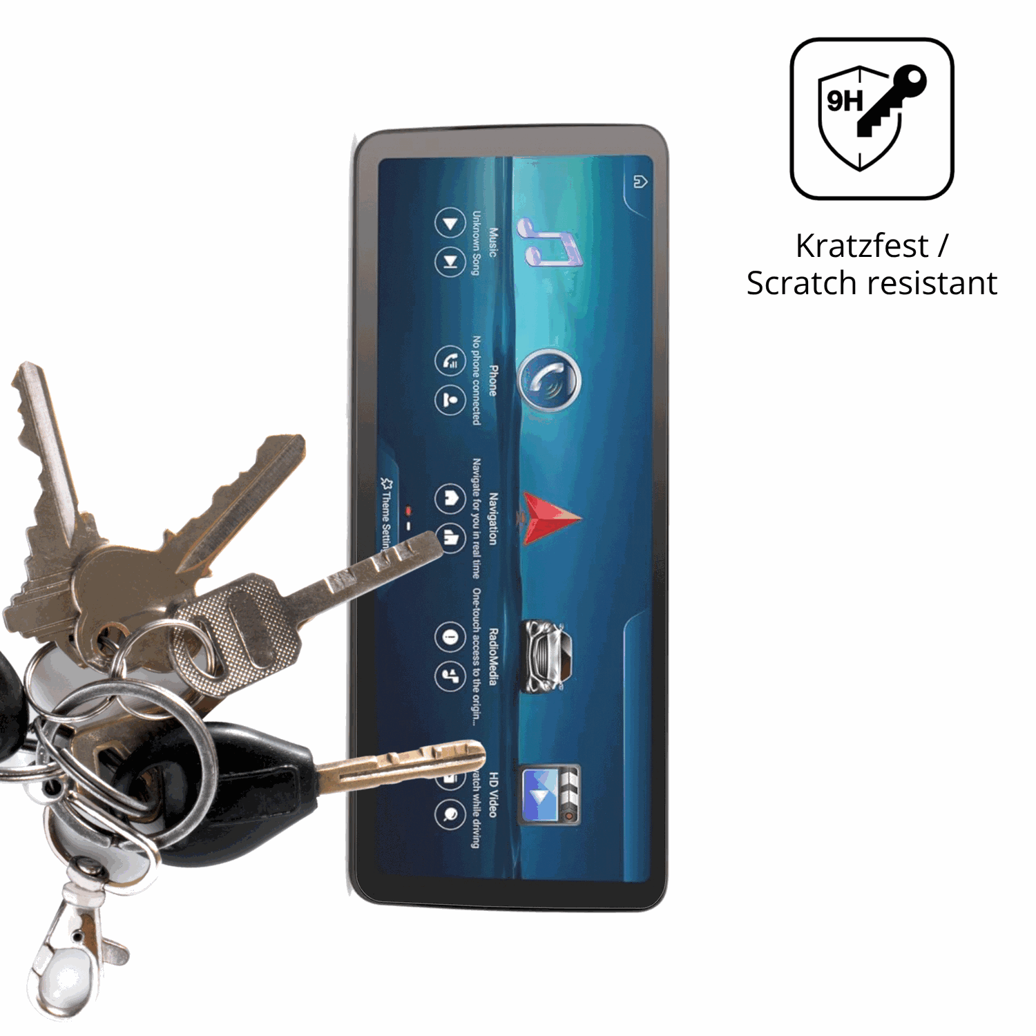 dipos Displayschutz für Erisin ES46GC50-TDE 12.3 Zoll, mattierte Oberfläche, robuste Festigkeit und perfekte Passform