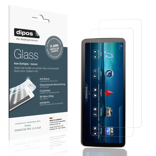 Klare Displayschutzfolie von dipos passend für Erisin ES46GC50-TDE 12.3 Zoll, 9H kratzfest und blasenfrei montiert