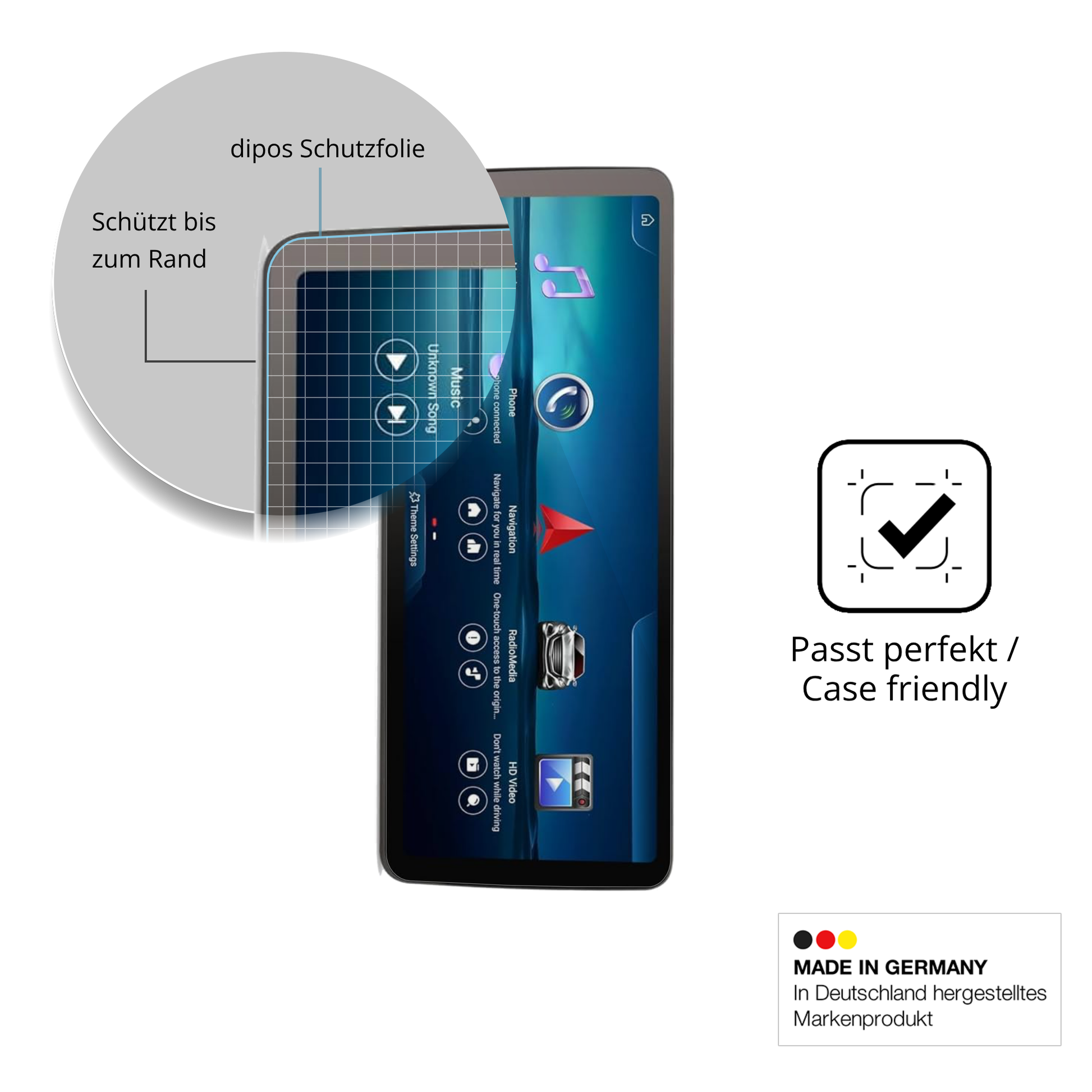 Besonders flexibler Displayschutz mit Anti-Shock-Schicht im Materialmix