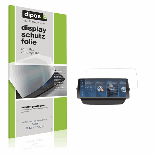 2x Schutzfolie matt für Erisin ES 4784i 12.3 Zoll Display-Schutzfolie