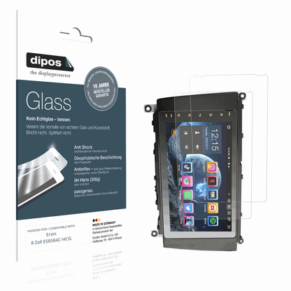 Matte Displayschutzfolie von dipos passend für Ersin 8 Zoll ES8584C-HCG, 9H kratzfest und blasenfrei montiert