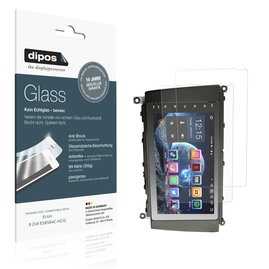 Matte Displayschutzfolie von dipos passend für Ersin 8 Zoll ES8584C-HCG, 9H kratzfest und blasenfrei montiert
