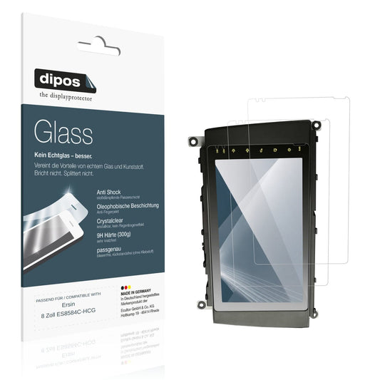 Klare Displayschutzfolie von dipos passend für Ersin 8 Zoll ES8584C-HCG, 9H kratzfest und blasenfrei montiert
