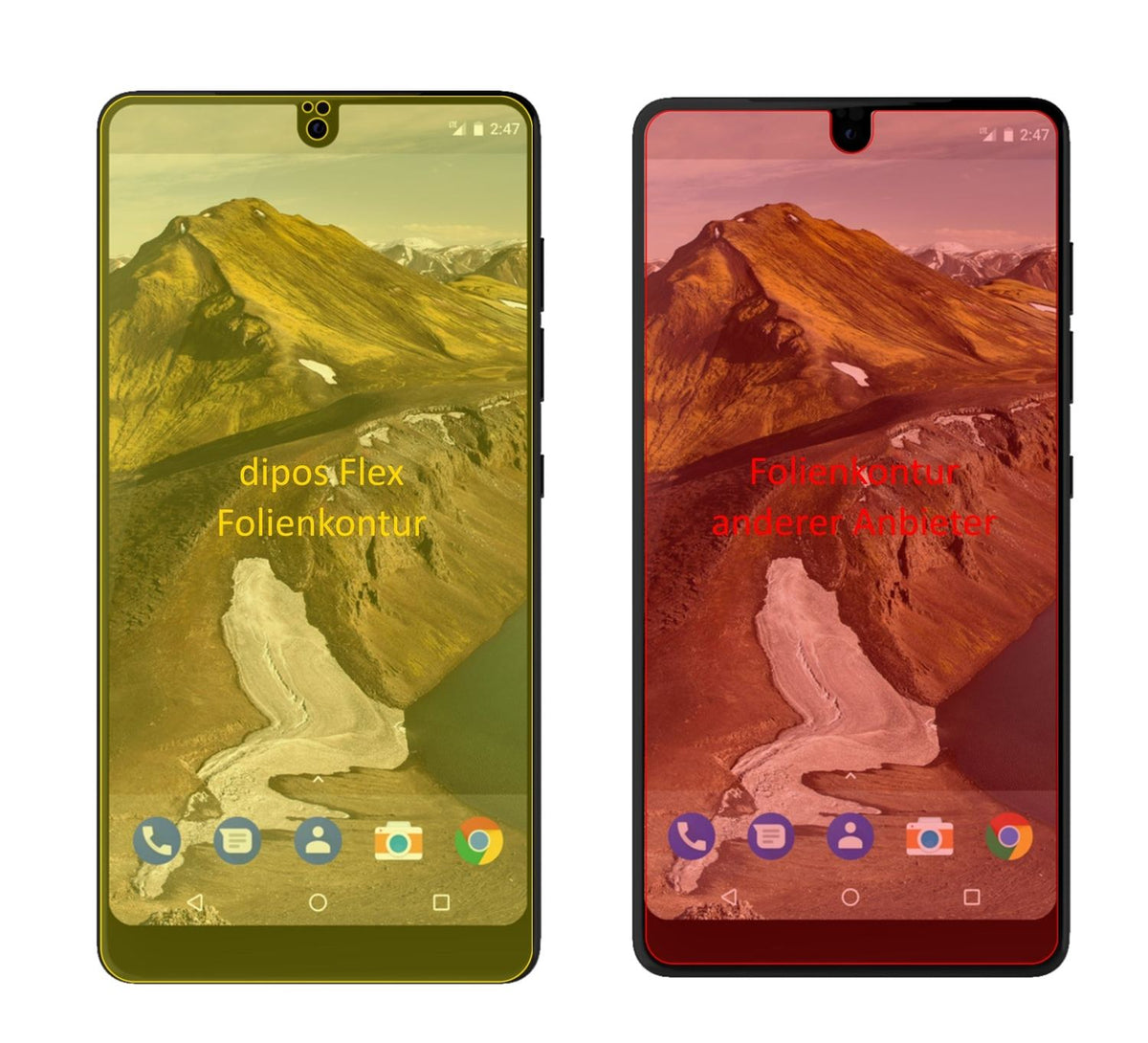 3x 3D Full Cover Schutzfolie für Essential PH-1