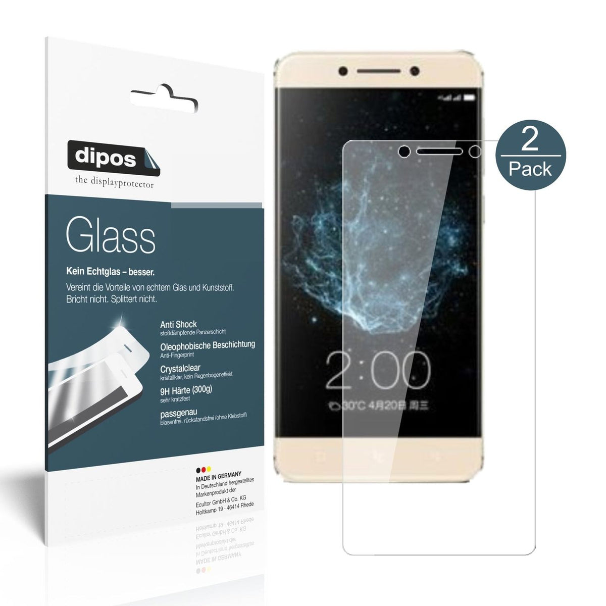 1x 9H Schutzfolie für LeEco Le Pro 3 Elite Panzerfolie