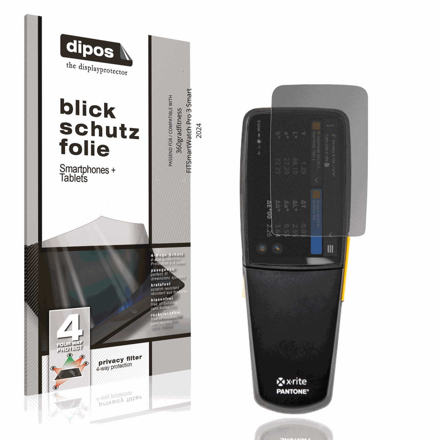 Blickschutzfolie von dipos passend für exact 2, präziser Zuschnitt und blasenfrei montiert