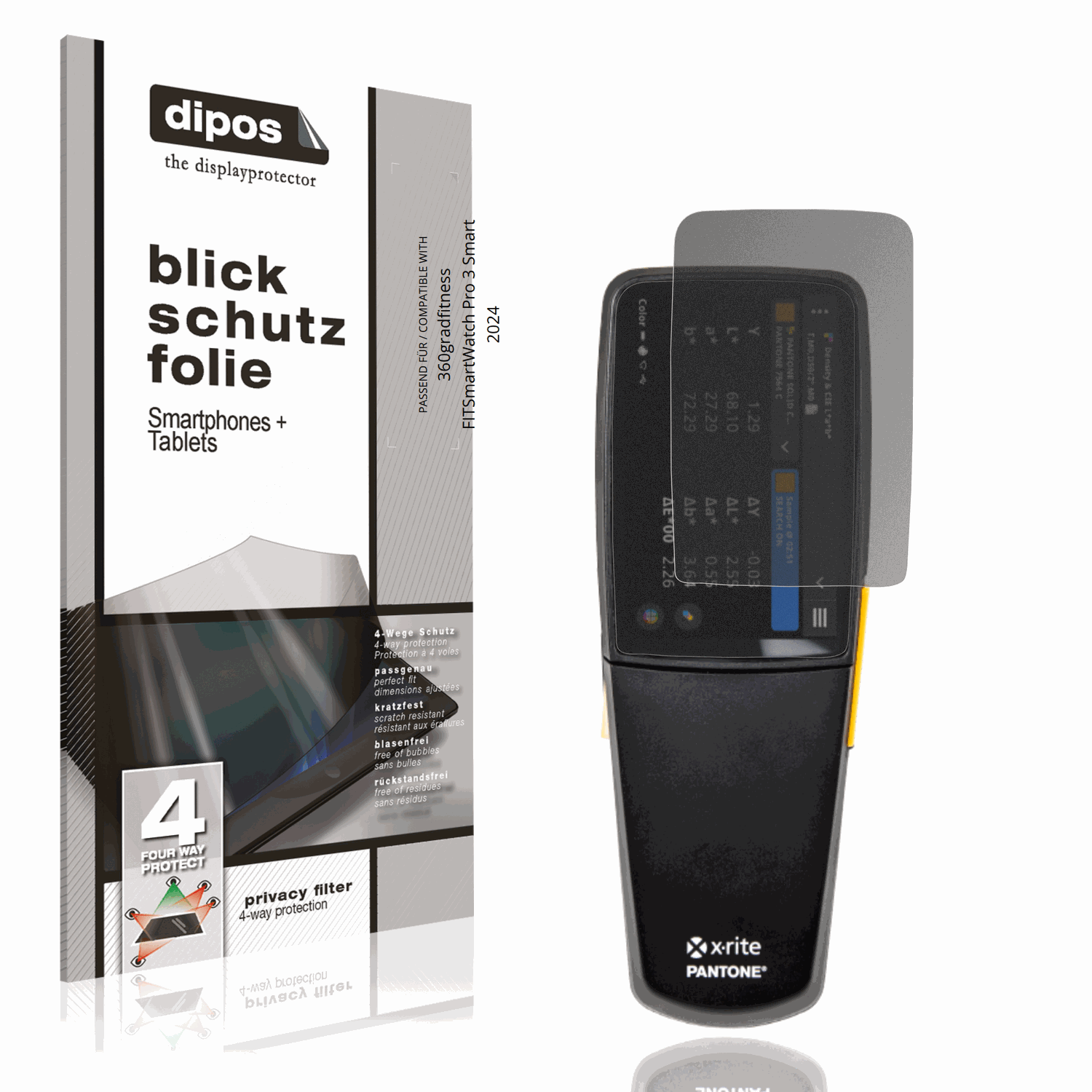 Blickschutzfolie von dipos passend für exact 2, präziser Zuschnitt und blasenfrei montiert
