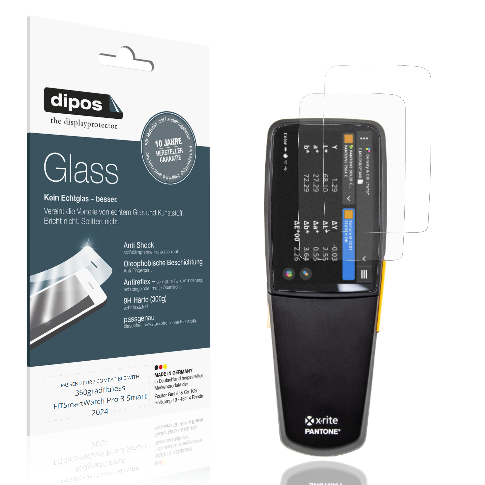 Matte Displayschutzfolie von dipos passend für exact 2, 9H kratzfest und blasenfrei montiert