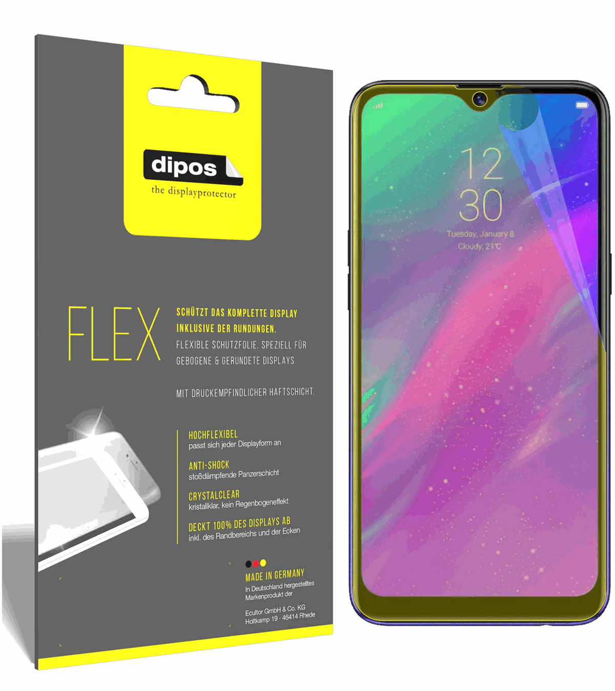 3x 3D Full Cover Schutzfolie für Oppo Realme 3