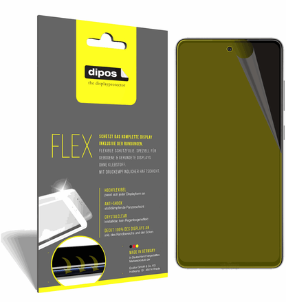 Klare Displayschutzfolie von dipos passend für Samsung Galaxy A52, 100% Displayabdeckung und blasenfreie Montage