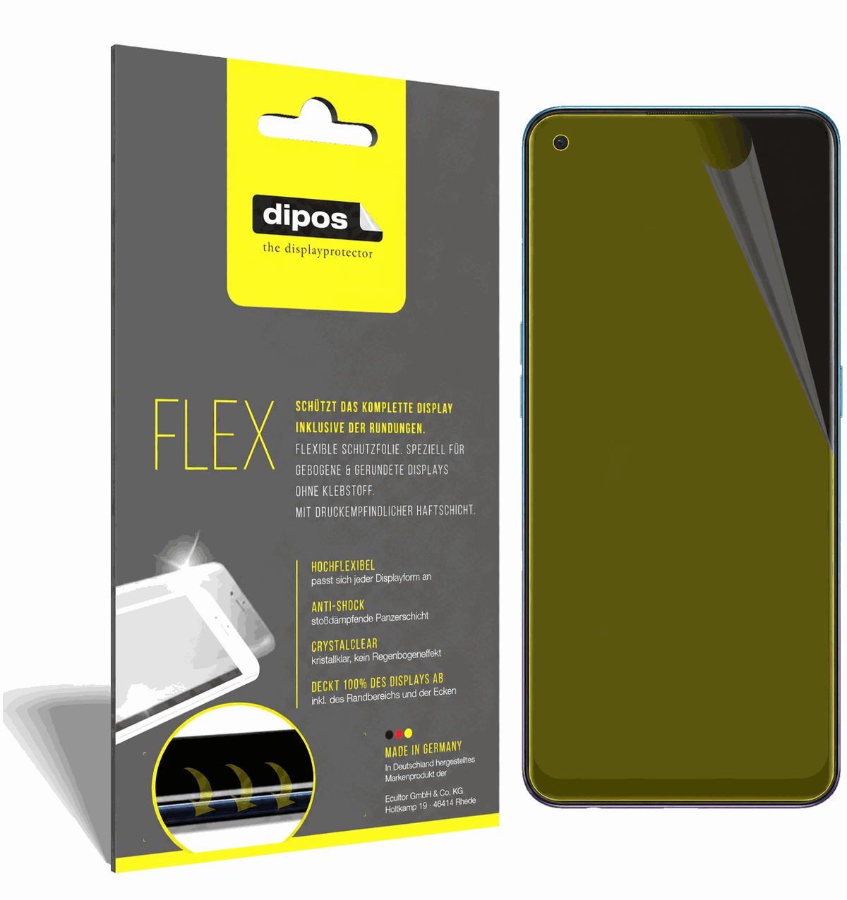 2x 3D Full Cover Schutzfolie für Oppo Reno5 5G