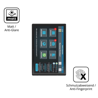 Dünne und entspiegelnde Folie passend zugeschnitten für Facilotab T60-DE