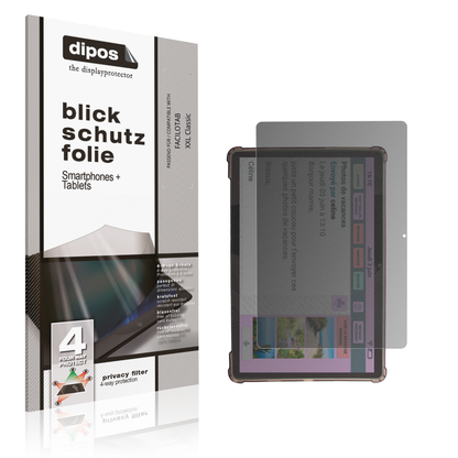 Blickschutzfolie von dipos passend für FACILOTAB XXL Classic, präziser Zuschnitt und blasenfrei montiert