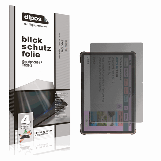 Blickschutzfolie von dipos passend für FACILOTAB XXL Classic, präziser Zuschnitt und blasenfrei montiert
