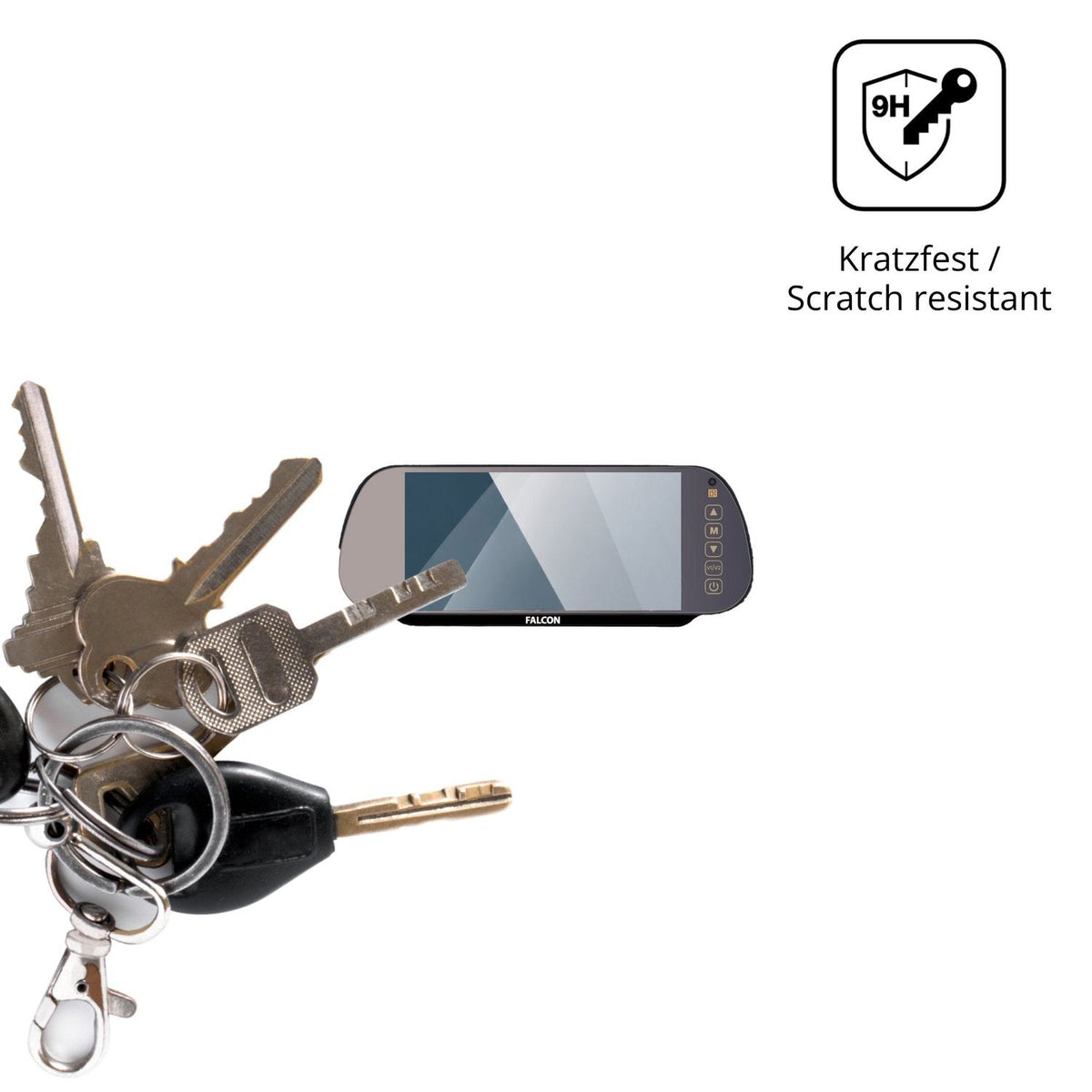 dipos Displayschutz für Falcon Mirror FN-HDMWC7, transparente Oberfläche, perfekte Passform auch für die Rundungen