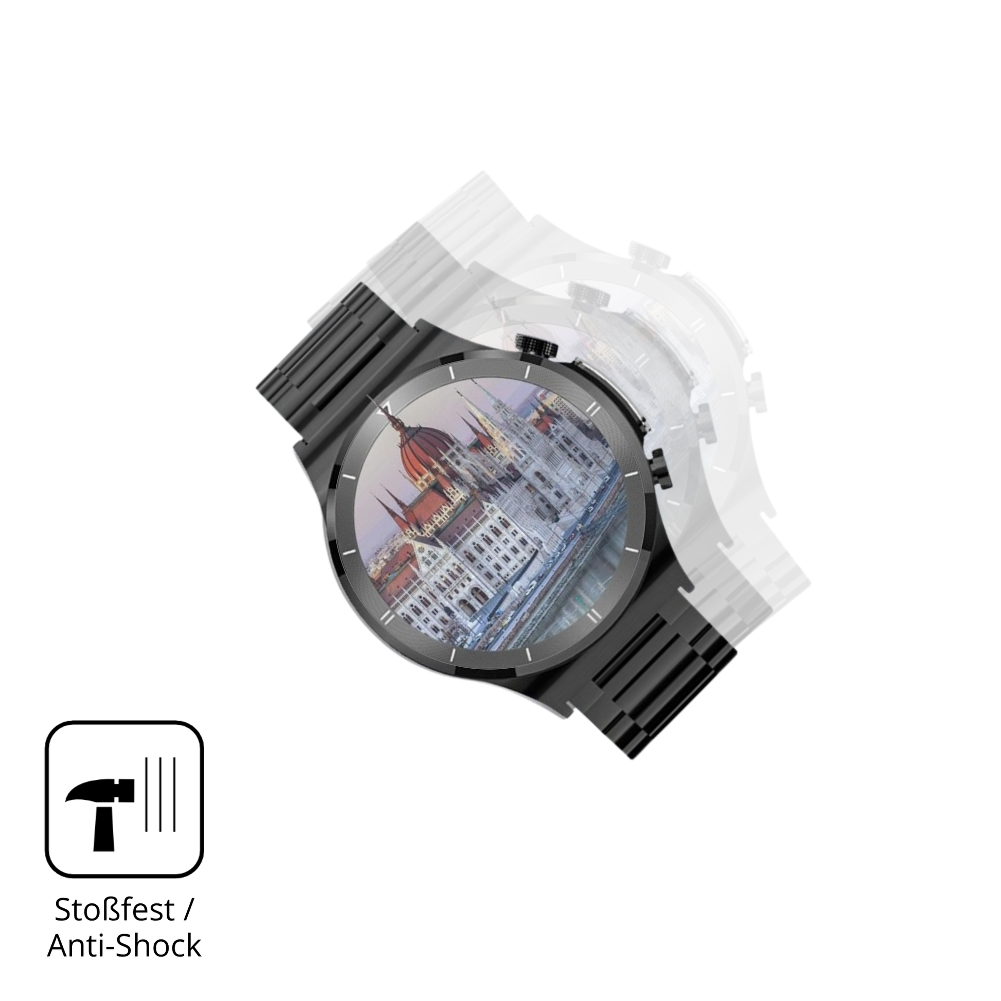 Schutz gegen Kratzer auf dem Fanttik Smartwatch 1.39 Zoll Glas durch Schlüssel, Stöße gegen die Tischkante oder Stürze
