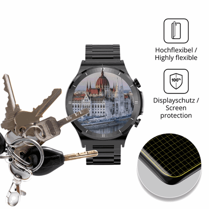 dipos Displayschutz für Fanttik Smartwatch 1.39 Zoll, transparente Oberfläche, geringe Dicke und perfekte Passform
