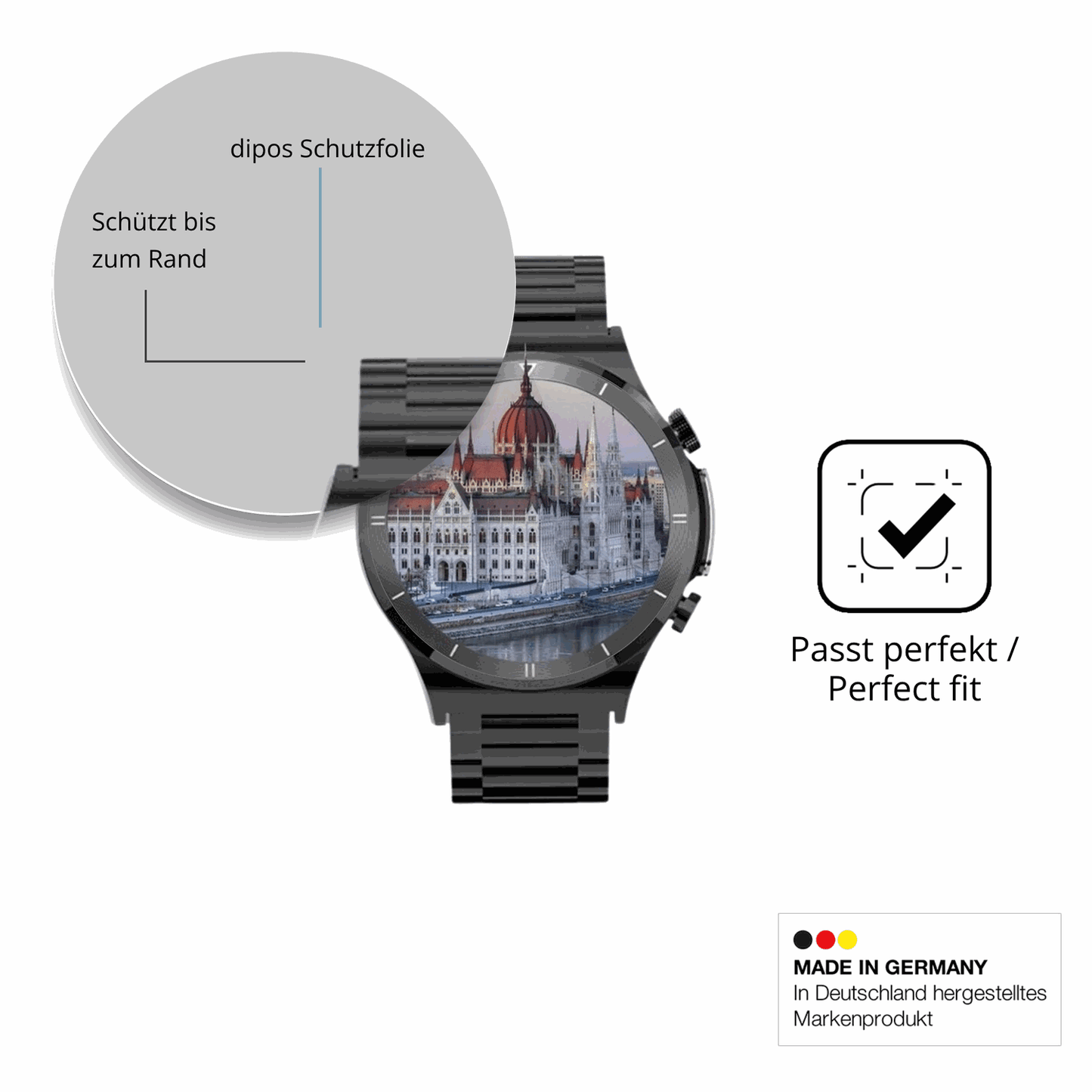 Schutzfolie mit optimaler Passform, zur Verwendung mit Hüllen geeignet