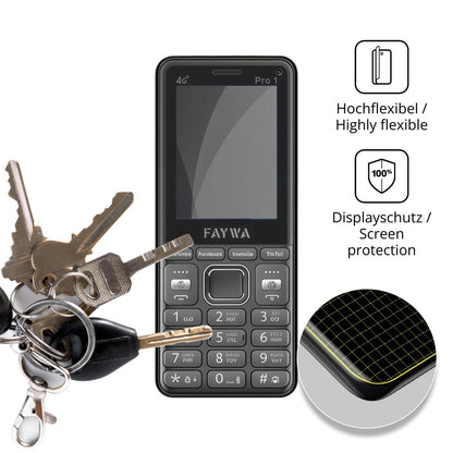 dipos Displayschutz für Faywa Pro 1 4G, mit Blickschutzfilter und perfekter Passform auch für die Rundungen