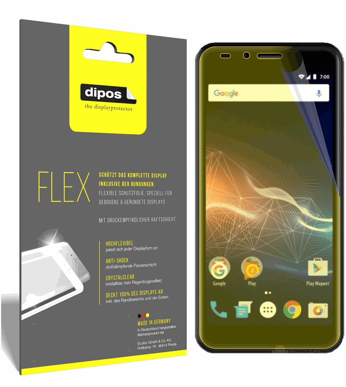 3x 3D Full Cover Schutzfolie für Vertex Impress Click 3G 2018