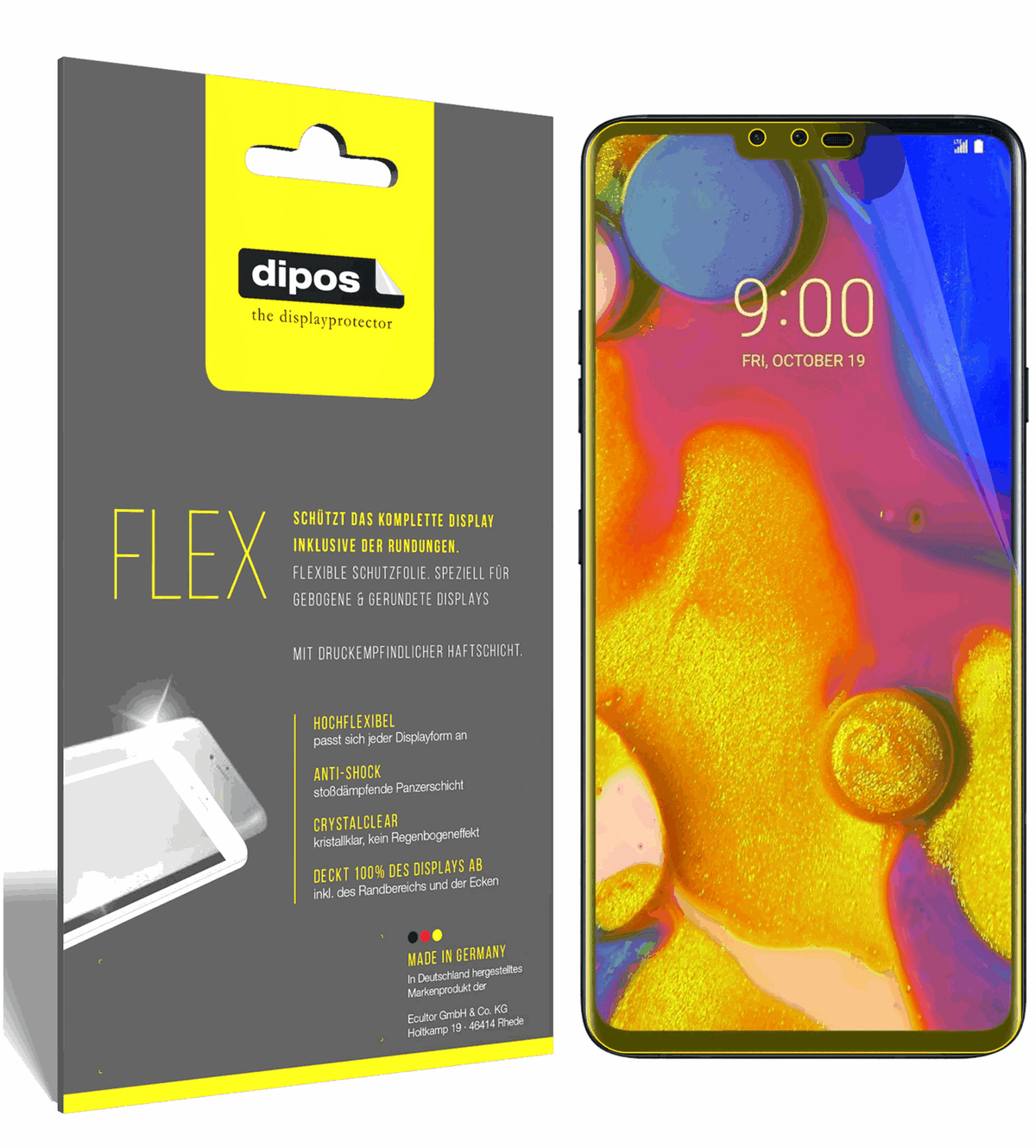 3x 3D Full Cover Schutzfolie für LG V40 ThinQ