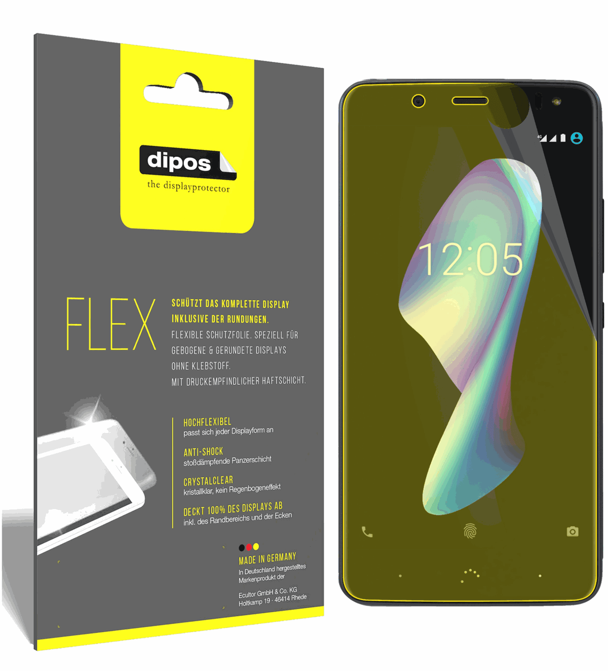 3x 3D Full Cover Schutzfolie für BQ Aquaris V Plus