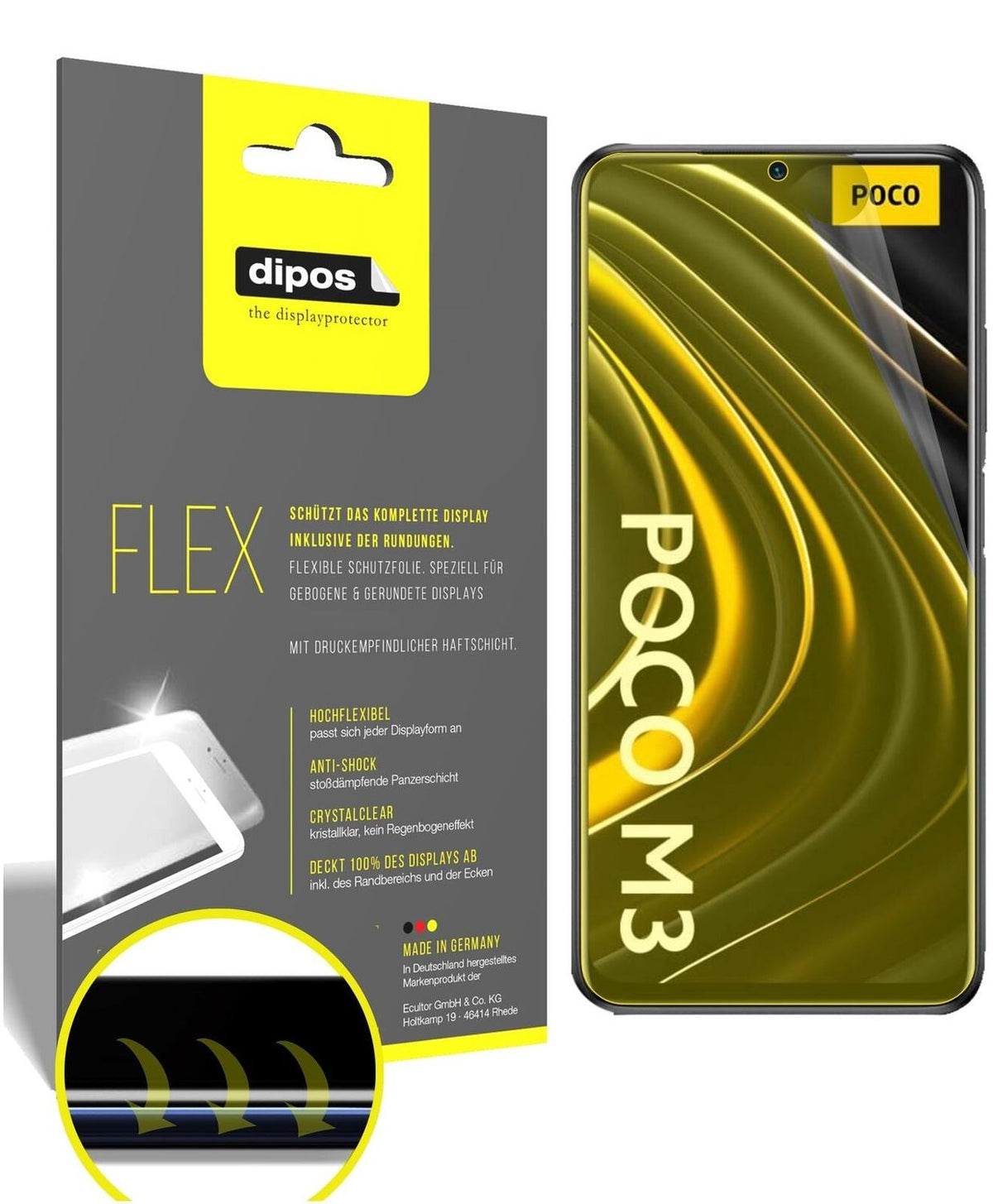 2x 3D Full Cover Schutzfolie für Poco M3