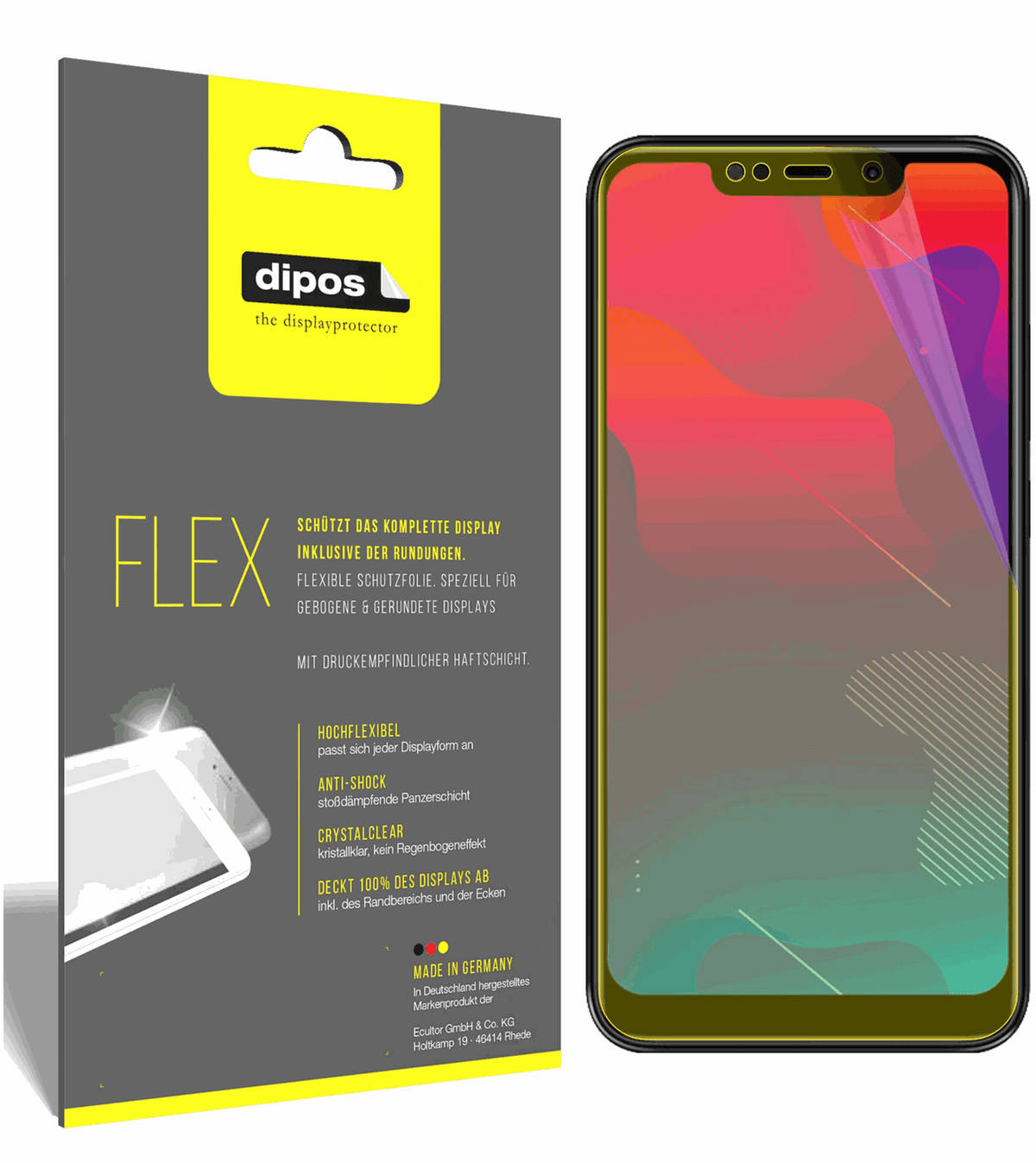 3x 3D Full Cover Schutzfolie für Panasonic Eluga Z1 Pro