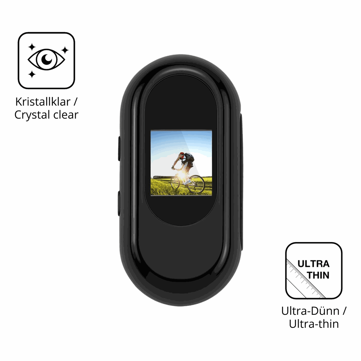 4x Schutzfolie klar für Feelhap YXJ001 Body-Cam Display-Schutzfolie