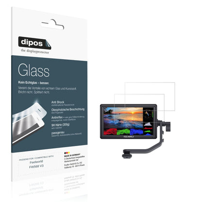 Matte Displayschutzfolie von dipos passend für Feelworld FW568 V3, 9H kratzfest und blasenfrei montiert