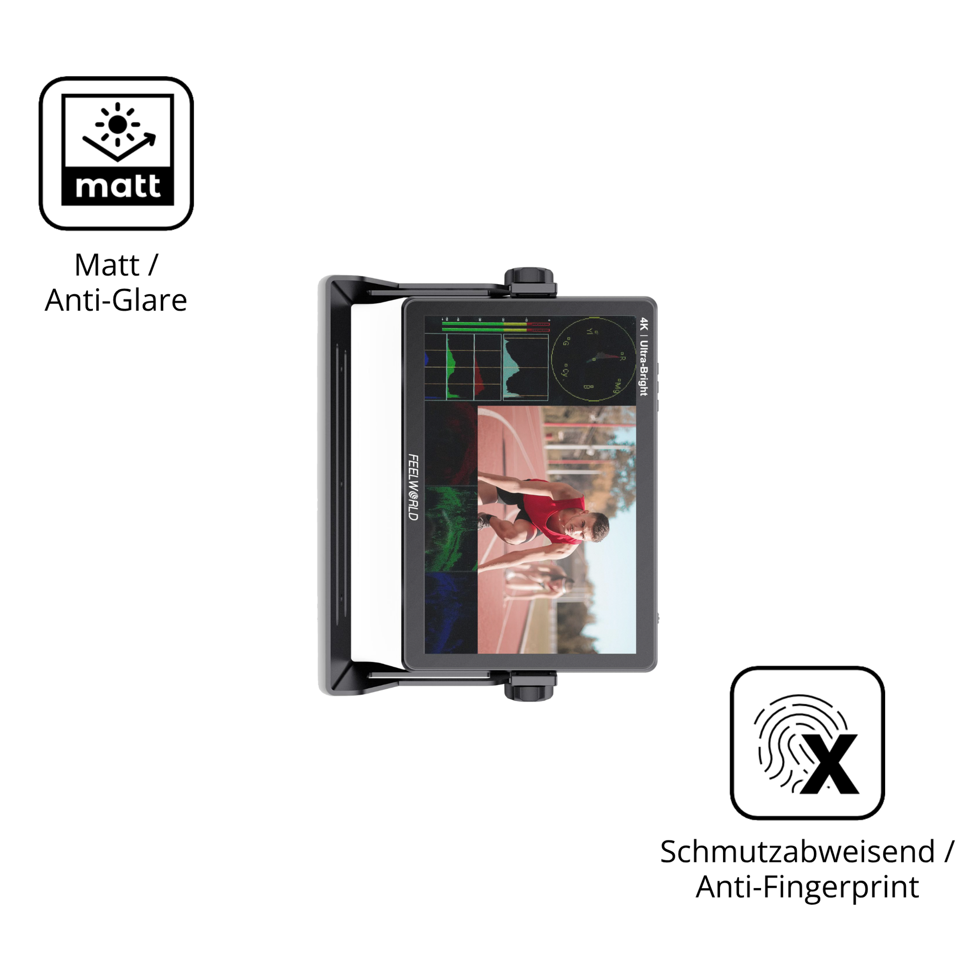 Dünne und entspiegelnde Folie passend zugeschnitten für Feelworld LUT 11H 10.1 Zoll