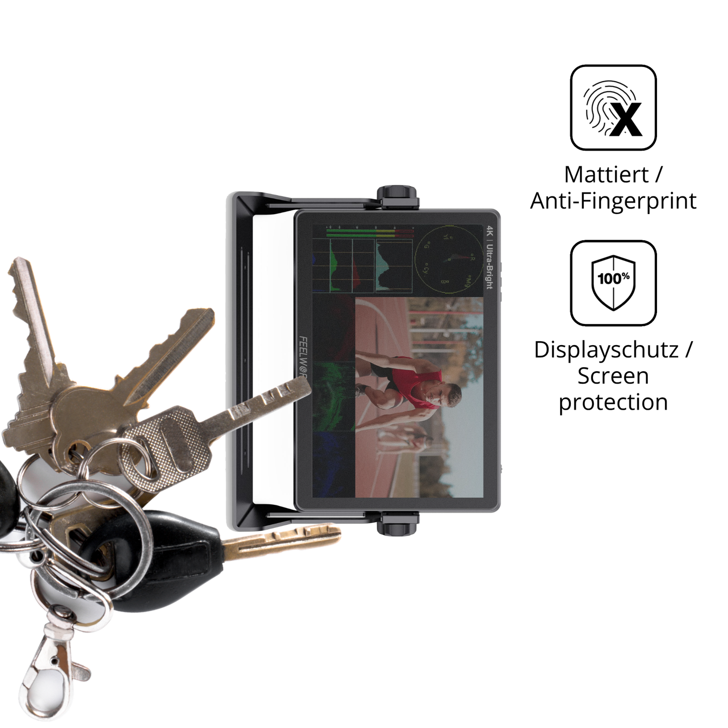 dipos Displayschutz für Feelworld LUT 11H 10.1 Zoll, mattierte Oberfläche, Blickschutzfilter und perfekter Passform