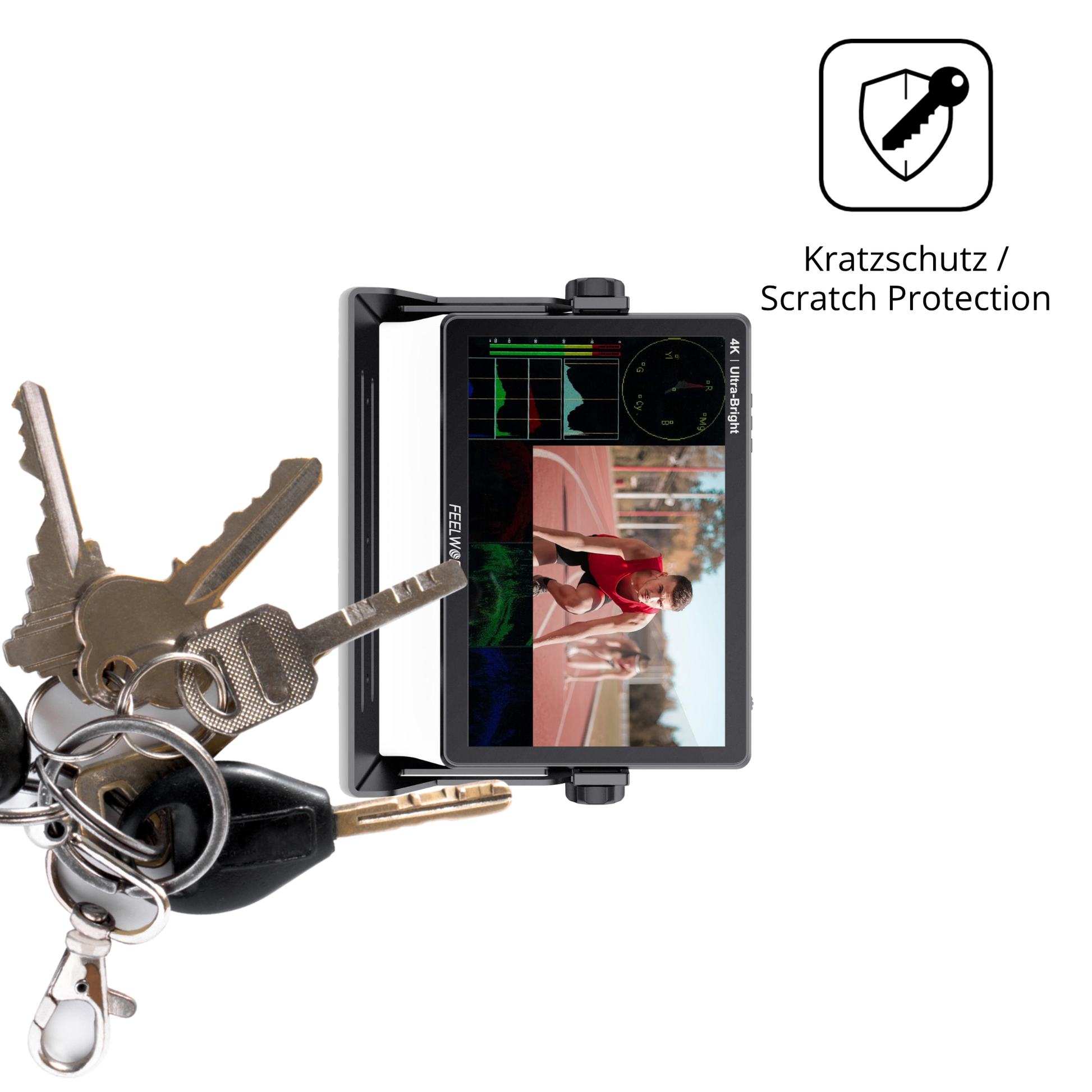 Schutz gegen Kratzer auf dem Feelworld LUT 11H 10.1 Zoll Glas durch Schlüssel oder Ähnliches