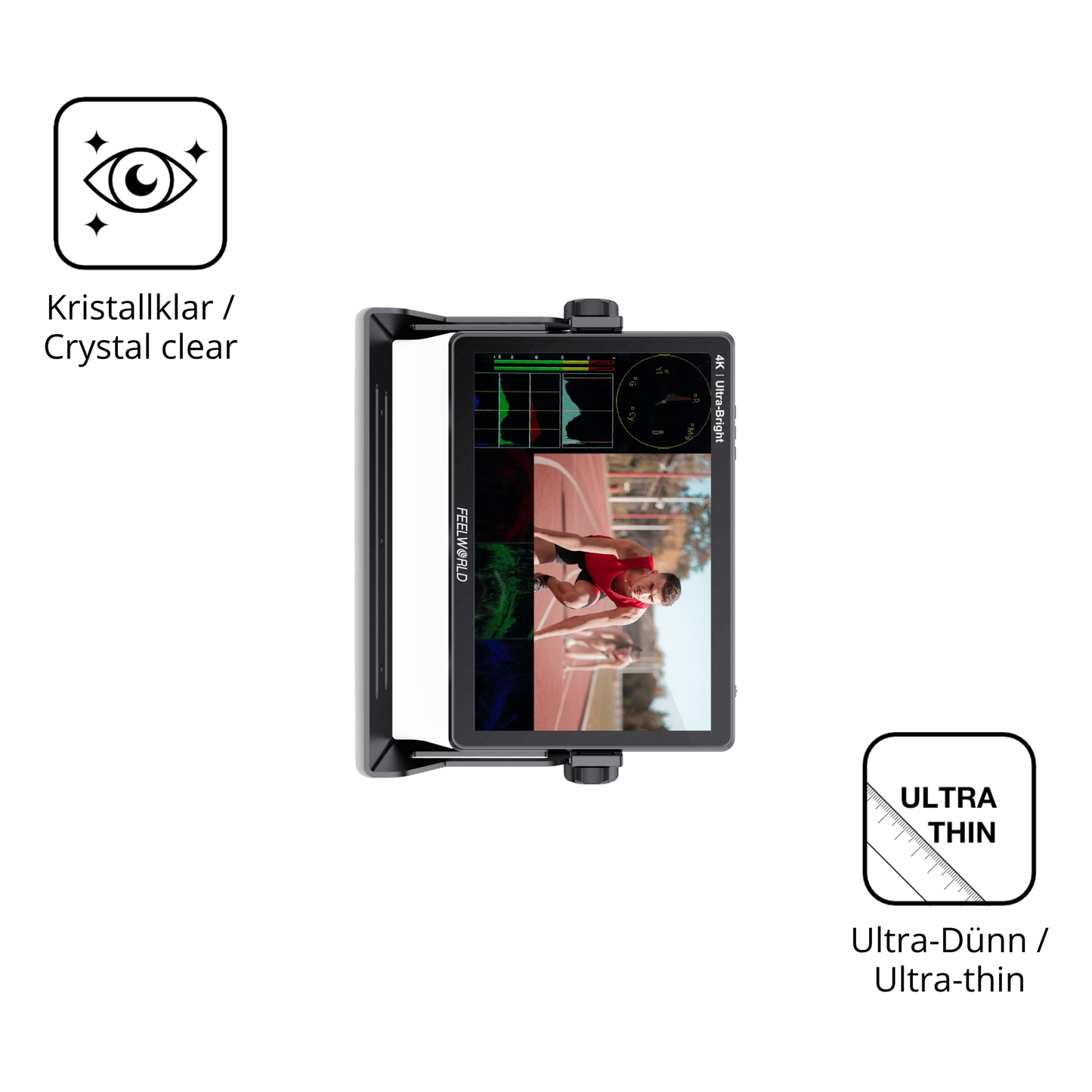 Dünne und klare Folie passend zugeschnitten für Feelworld LUT 11H 10.1 Zoll