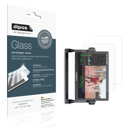 Matte Displayschutzfolie von dipos passend für Feelworld LUT 11H 10.1 Zoll, 9H kratzfest und blasenfrei montiert