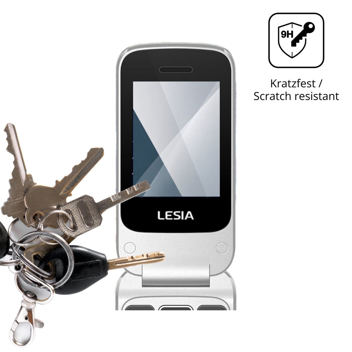 dipos Displayschutz für FEGA Flip Senior 2, transparente Oberfläche, perfekte Passform auch für die Rundungen
