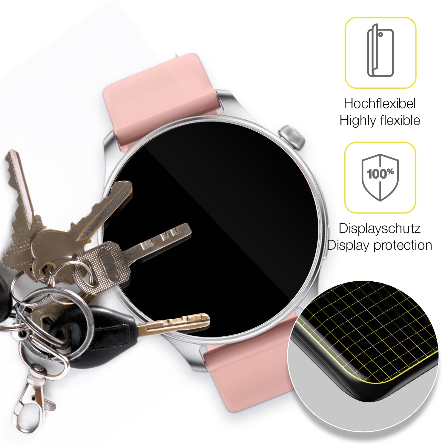 dipos Displayschutz für Fempoin T10 Pro 1.43 Zoll, transparente Oberfläche, geringe Dicke und perfekte Passform