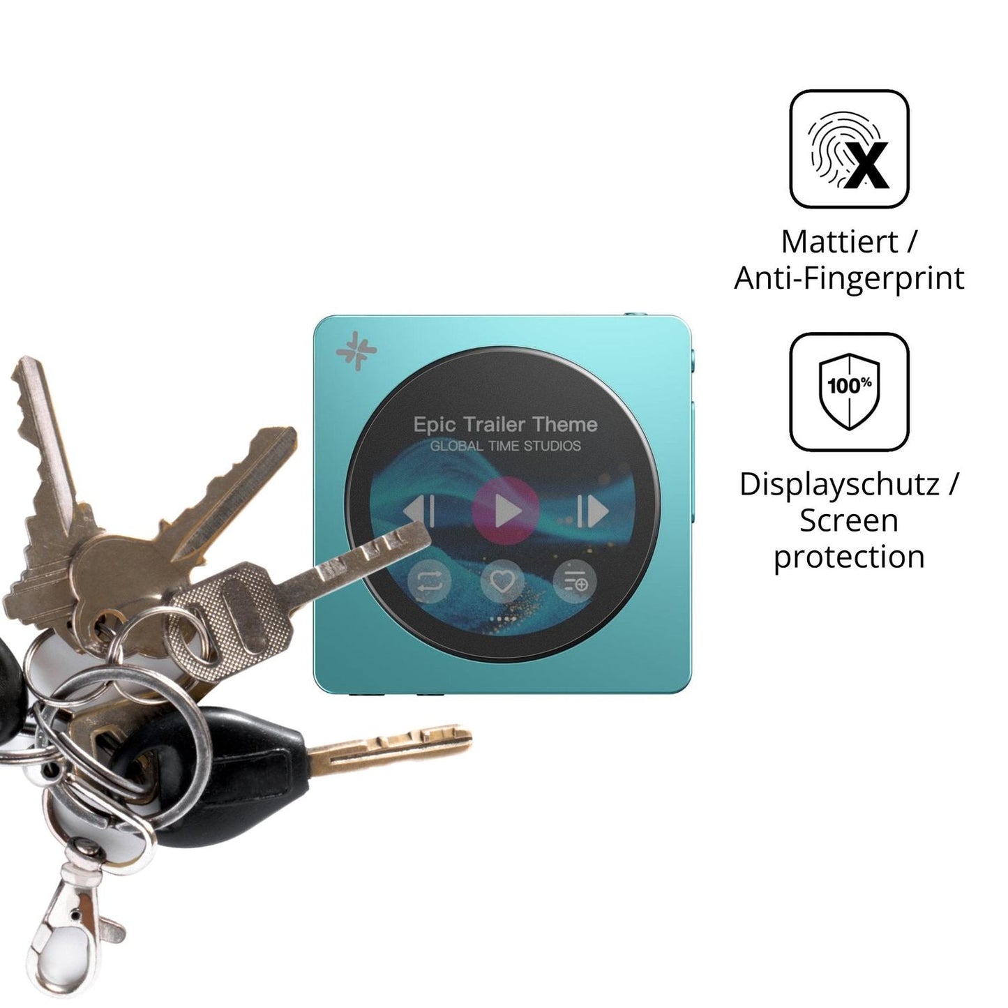 dipos Displayschutz für FiiO DISC, mattierte Oberfläche, Blickschutzfilter und perfekter Passform