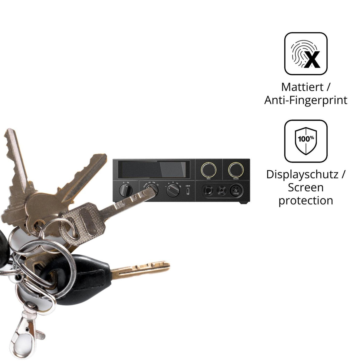 dipos Displayschutz für FiiO K17, mattierte Oberfläche, Blickschutzfilter und perfekter Passform