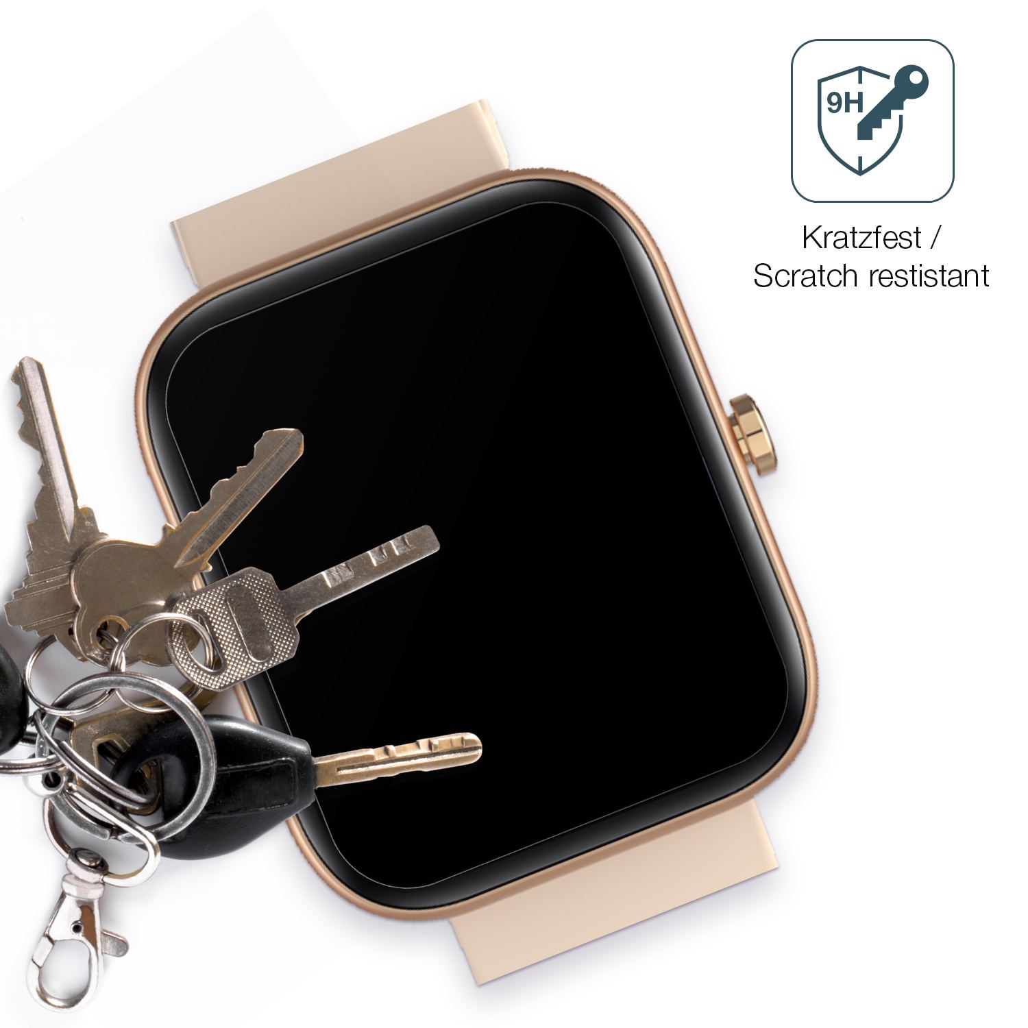 dipos Displayschutz für Fireboltt Neptune, mattierte Oberfläche, robuste Festigkeit und perfekte Passform