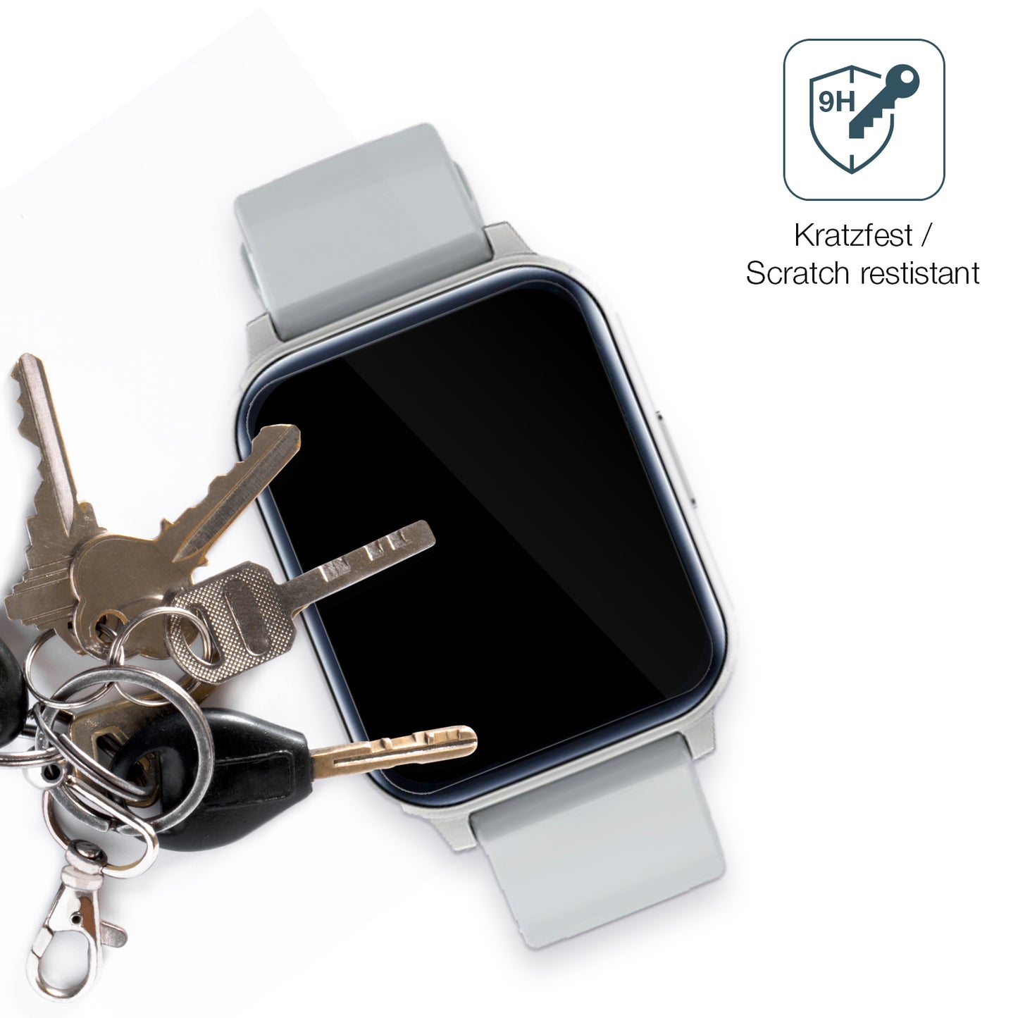 dipos Displayschutz für Fireboltt Ninja 3, transparente Oberfläche, perfekte Passform auch für die Rundungen