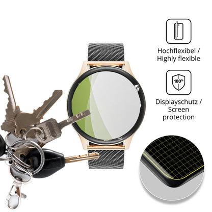 dipos Displayschutz für FitVigor FV21, transparente Oberfläche, perfekte Passform auch für die Rundungen
