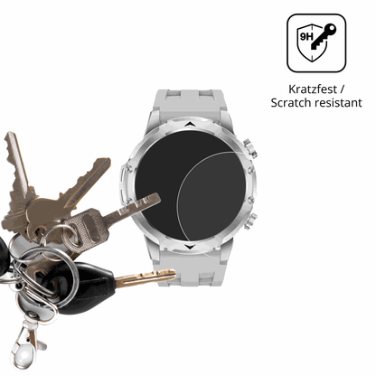 dipos Displayschutz für FitVigor Smartwatch 1.53 Zoll, transparente Oberfläche, perfekte Passform auch für die Rundungen