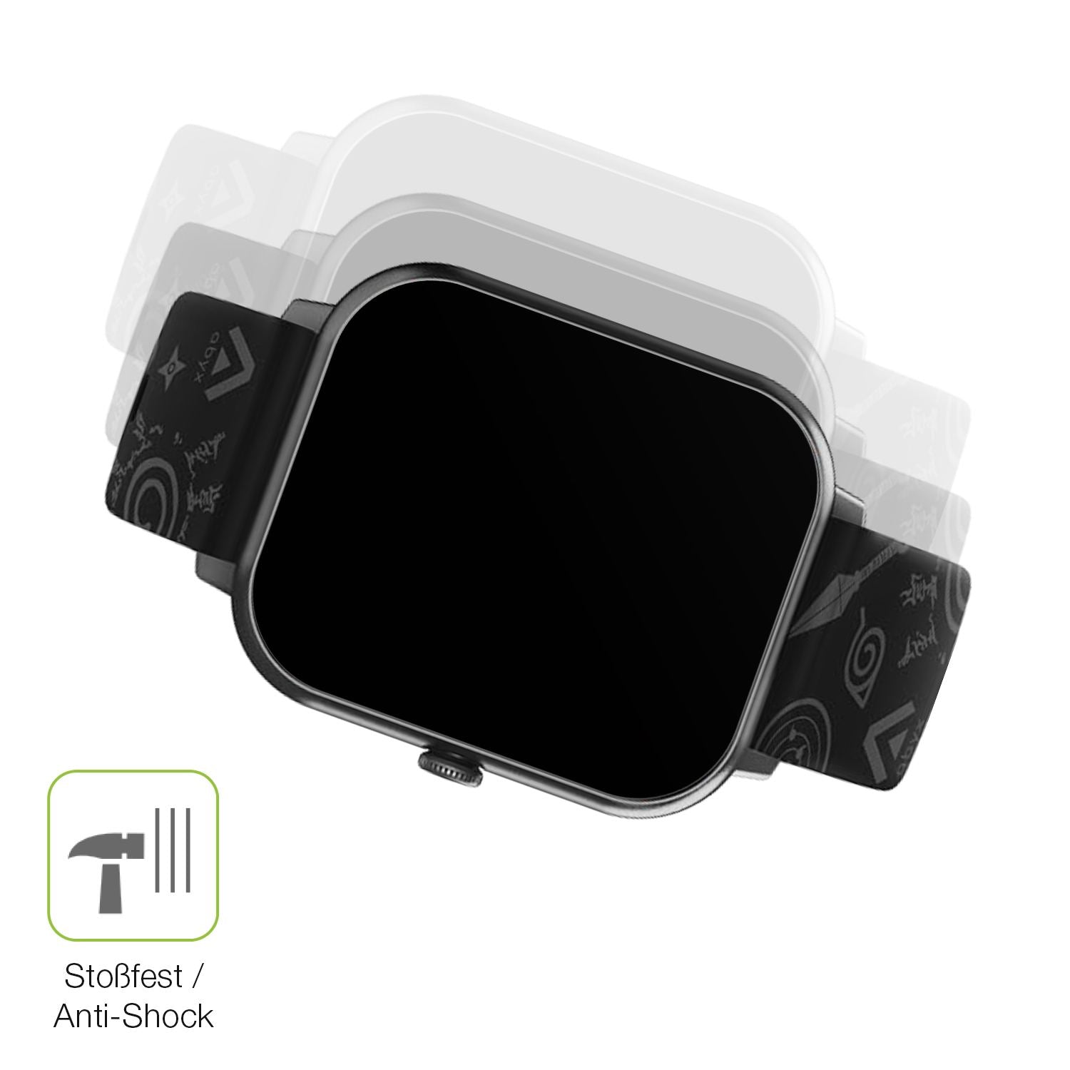 Schutz gegen Kratzer auf dem Abyx FIT Touch 3 1.83 Zoll Glas durch Schlüssel, Stöße gegen die Tischkante oder Stürze