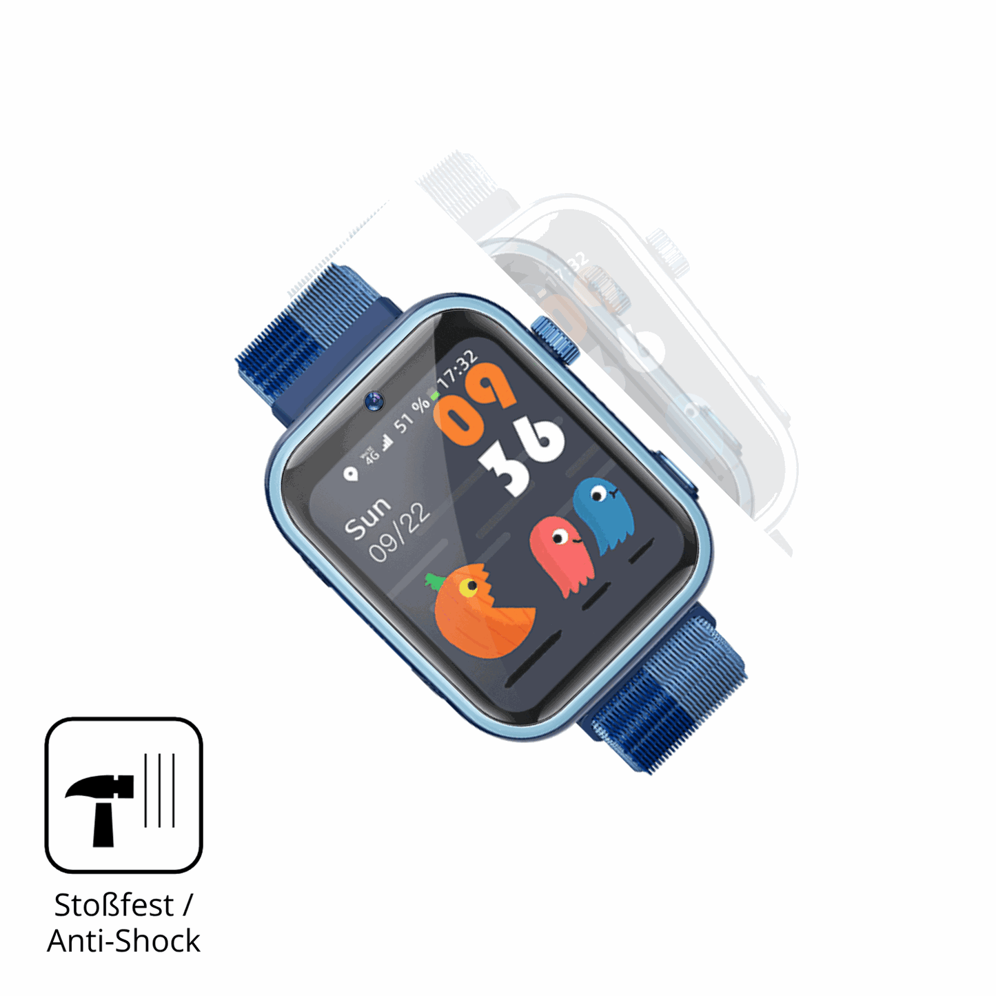 Schutz gegen Kratzer auf dem Aimiuvei T45 Kids Smartwatch 1.83 Zoll Glas durch Schlüssel, Stöße gegen die Tischkante oder Stürze