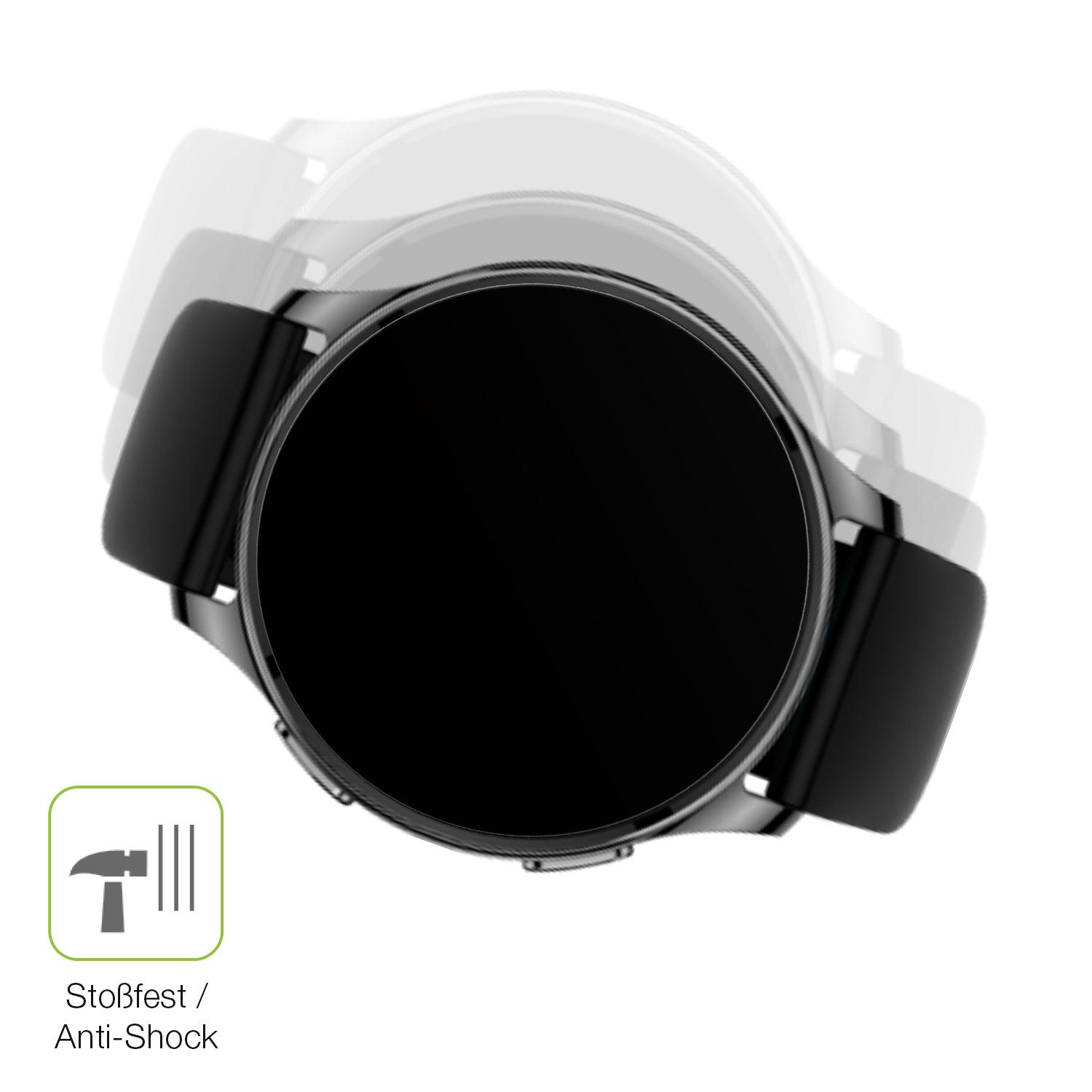 Schutz gegen Kratzer auf dem Amazfit Pop 3r Glas durch Schlüssel, Stöße gegen die Tischkante oder Stürze